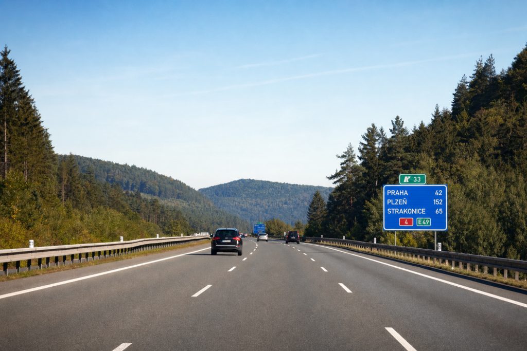 Autocesta u Češkoj s obvezom vinjete i putokazom za Prag i Plzeň